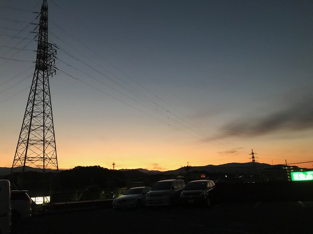 駐車場からの夕焼け